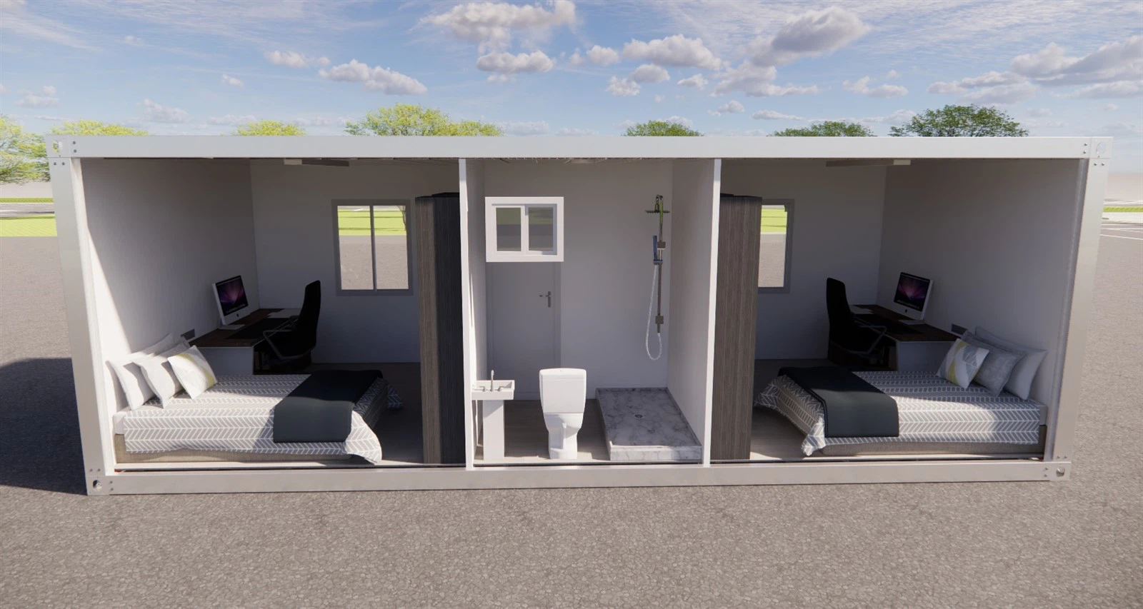 two bedroom house in 3x8m-2 two bedroom house in 3x8m-2